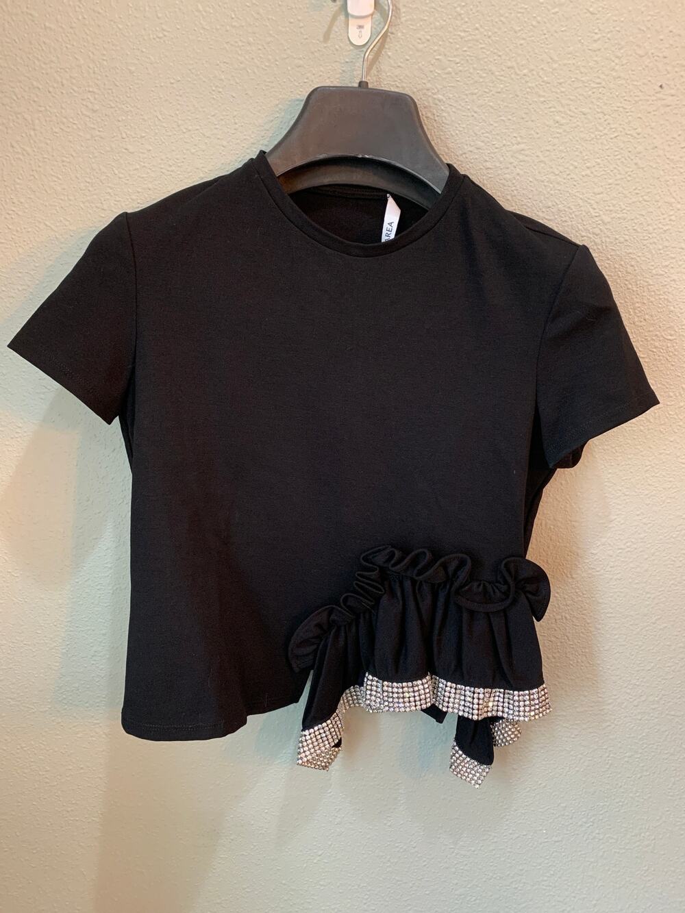 AREA Sequin Trimmed Tee - Size M - NWT